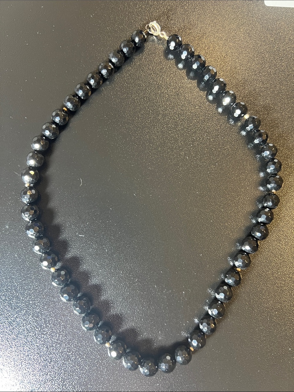 Black Faceted Bead Necklace - Women Jewelry